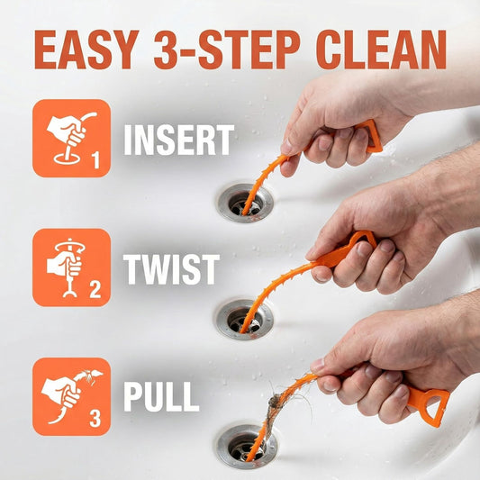 20 Inch Snake Drain Hair Removal Tool,Hair Drain Cleaner Tool, Hair Cather Shower Drain Tool, Drain Auger hair Cleaning Tool for Shower Kitchen Sink Bath Tub Bathroom(6 Pack)