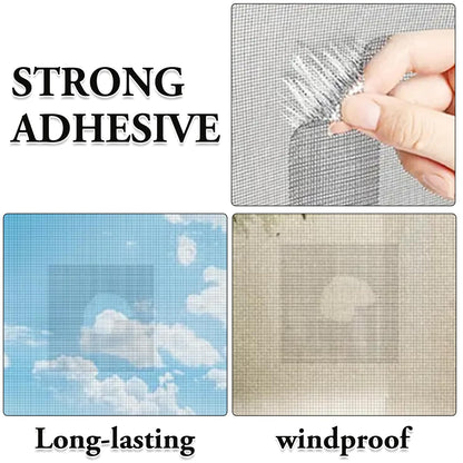Tough & Long-Lasting Window Screen Repair Tape - Instant Patch for Rips and Holes, Self-Adhesive Fiberglass Mesh, Easy Application on Windows, Doors and Screens (2 Inch Width,6.5Ft Length)