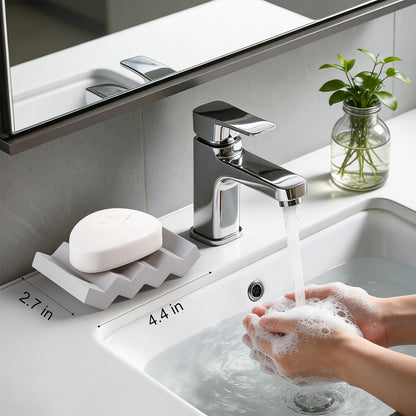 Self Draining Bar Soap Holder Diatomite Soap Dish Fast Drying Soap Saver Small Sponge Caddy for Shower, Bathroom, Kitchen Sink, Kitchen, Blue