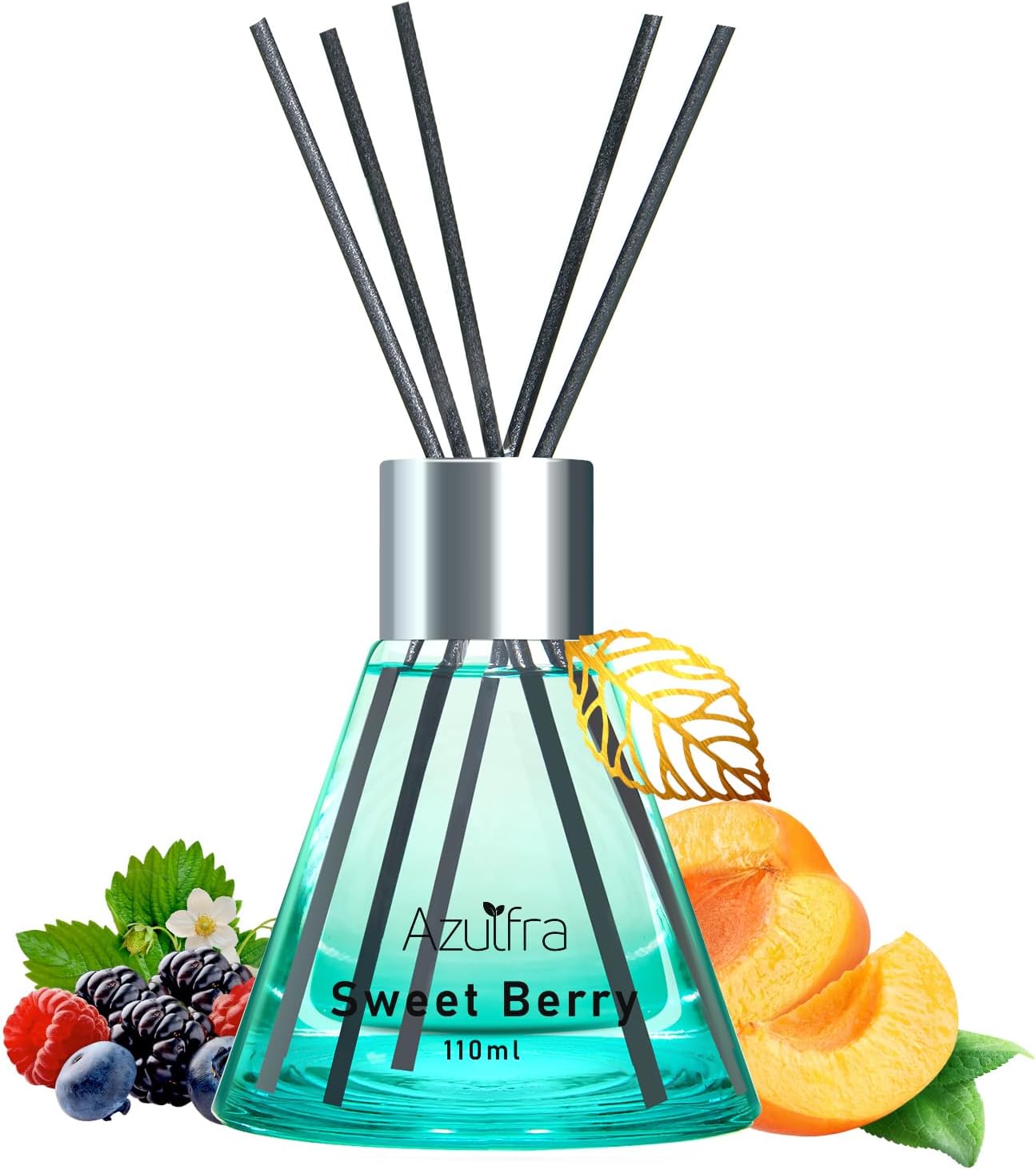 Reed Diffuser Set for Home, Citrus Scented Diffuser with 6 Diffuser Sticks, Home Fragrance Scent Essential Oil Stick Diffuser for Christmas Shelf Decor,3.4 oz