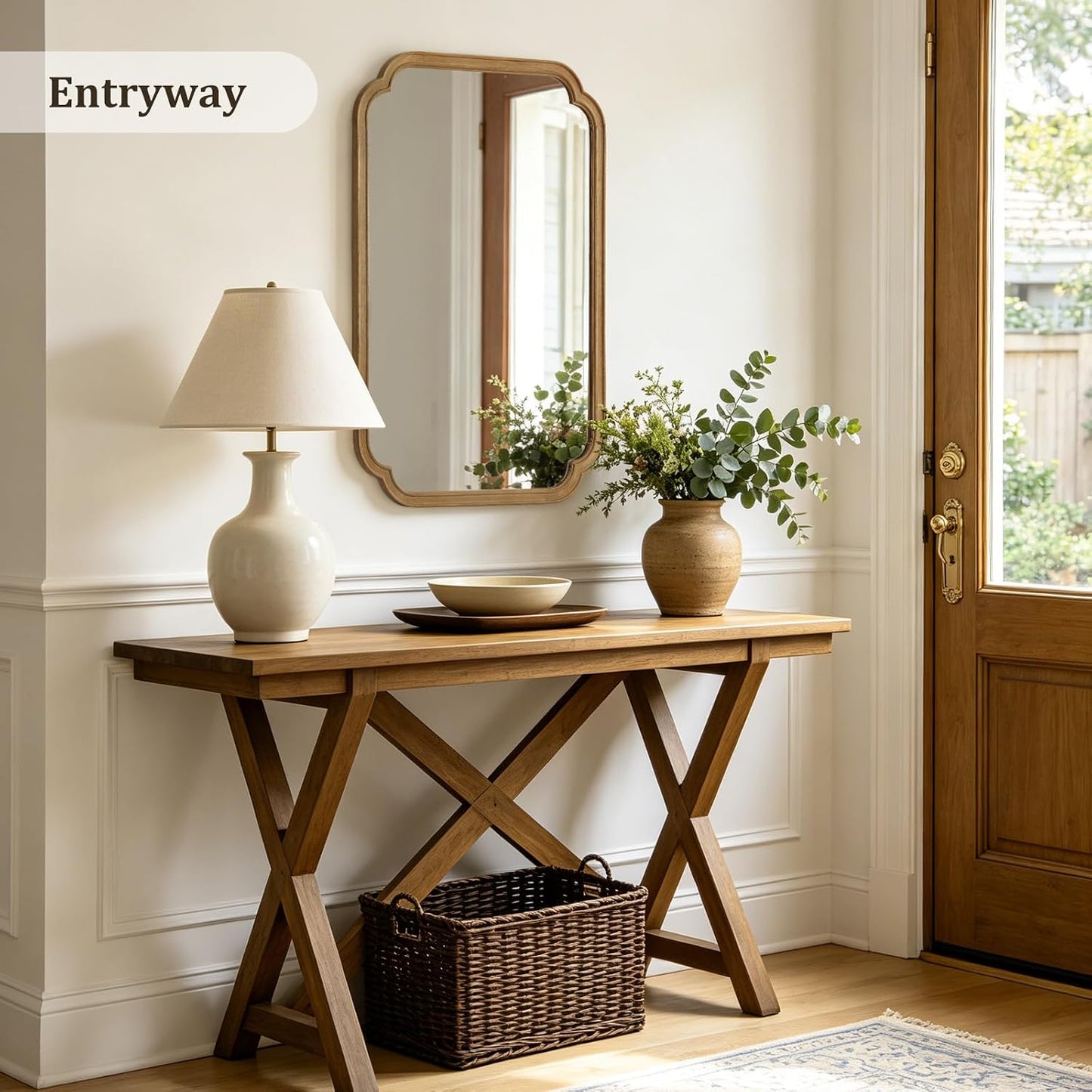 WallBeyond Full Length Mirror Wall Mounted 65"x22", Rustic Wooden Frame Floor Mirror, Large Full Body Mirror for Bedroom, Leaning or Hanging Against Wall, Natural