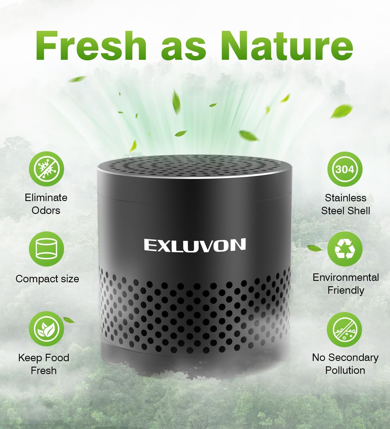 Refrigerator Deodorizer, Fridge Odor Eliminator Lasts for 10 Years, Household Essentials Fridge Smell Eliminator, More Effective Than Baking Soda and Bamboo Charcoal Air Purifying Bag, Black
