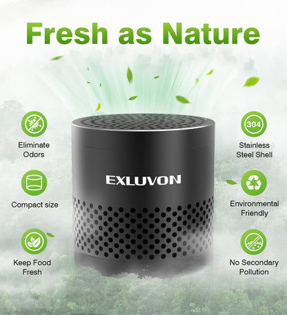 Refrigerator Deodorizer, Fridge Odor Eliminator Lasts for 10 Years, Household Essentials Fridge Smell Eliminator, More Effective Than Baking Soda and Bamboo Charcoal Air Purifying Bag, Black
