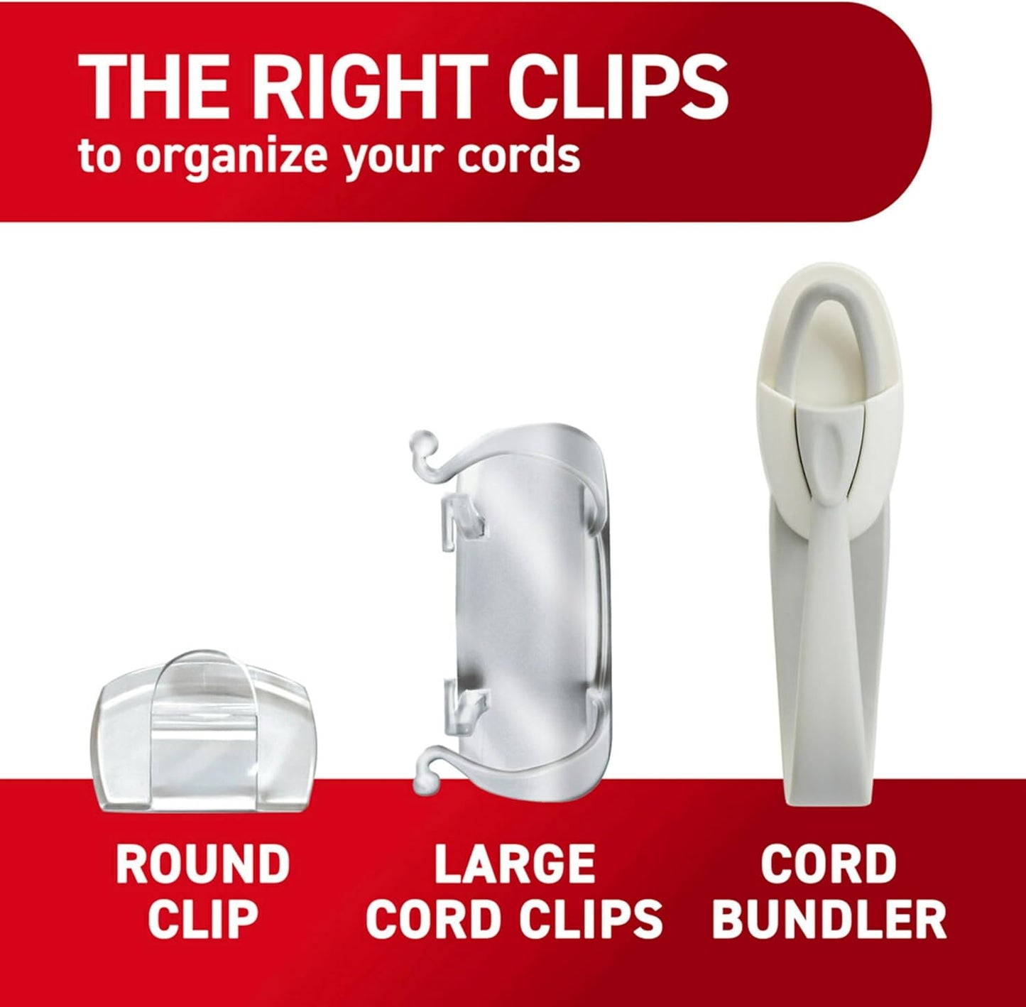 Command Round Cord Clips, Damage Free Hanging Cable Clips, No Tools Wall Clips for Hanging Electrical Cables, 40 Clear Cord Clips and 48 Command Strips