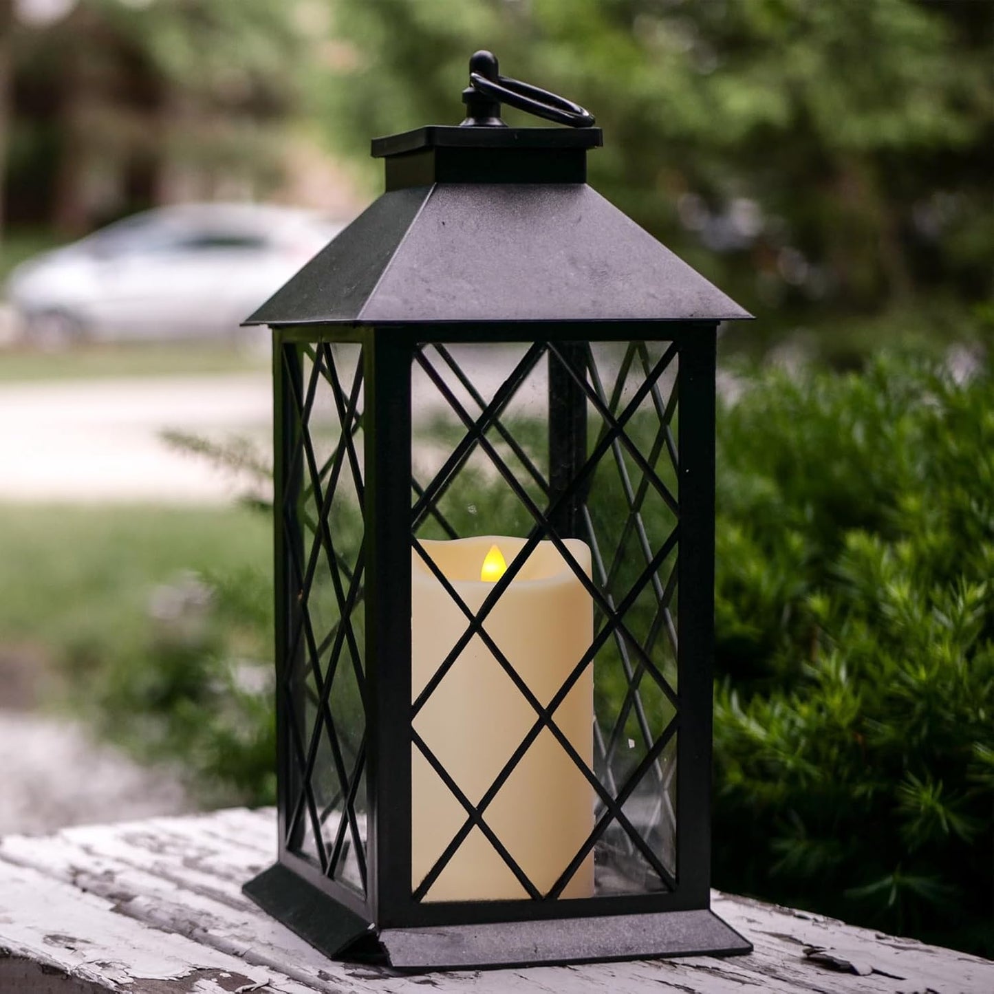 Flameless Flickering Candles with Remote and Timers, 1000 Hours Waterproof Outdoor Indoor Battery Operated LED Pillar Candles, Ivory Plastic, Set of 3(D 3" x H 4" 5" 6")