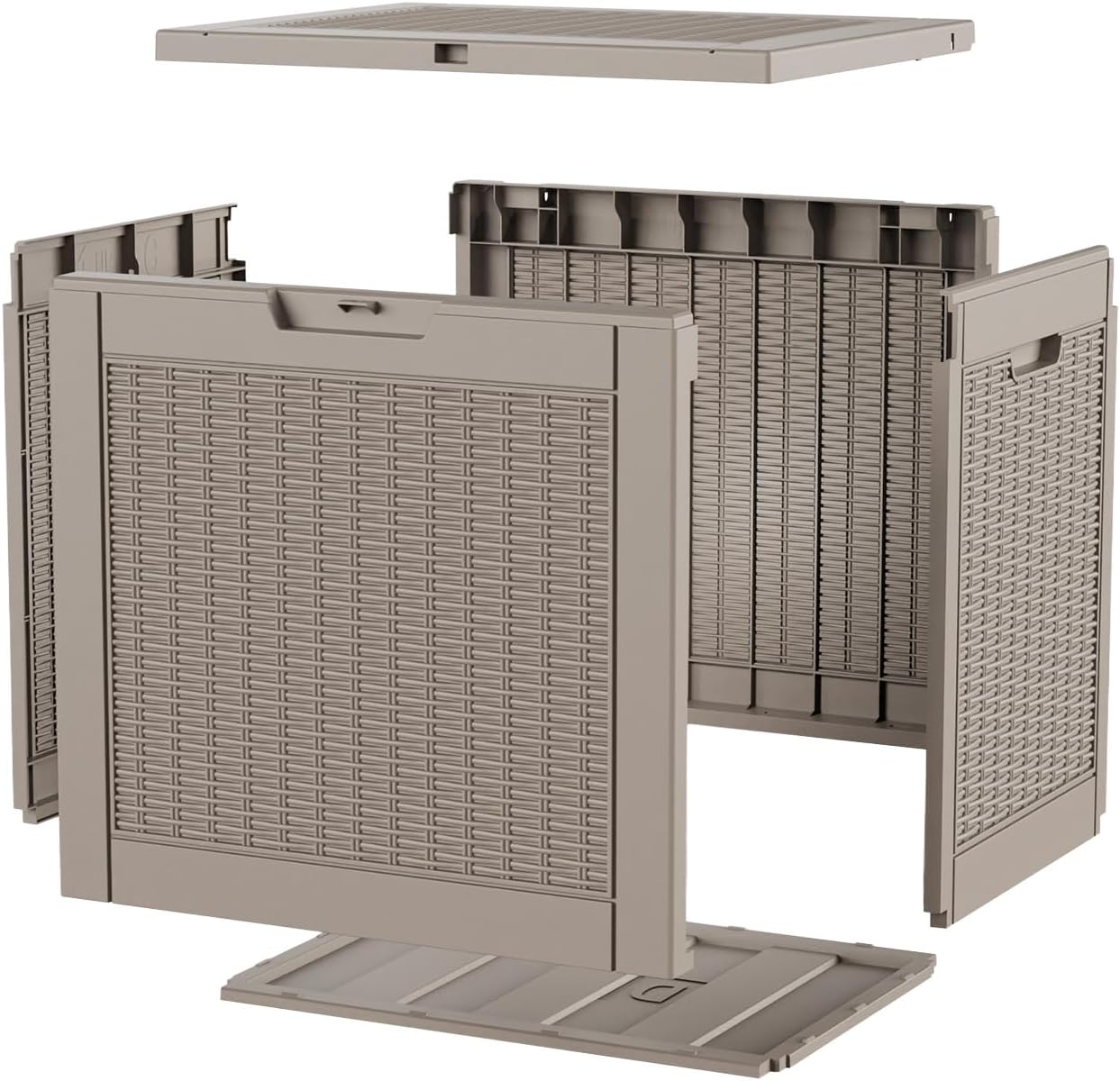Package Delivery Box, Lockable Resin Outdoor Package, Waterproof Deck Box for Porches, Patios, Indoor & Outdoor Use (70 Gallon, Grey)