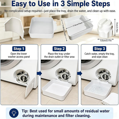 2027 New Washer Drain Pan, Washing Machine Drain Pan, Leak-Proof Drip Tray, Easy to Install, Suitable for Basements, Apartments, Mobile Homes, Garages and Rental Properties
