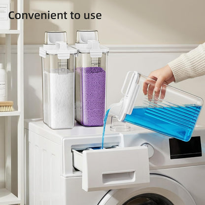 Laundry Detergent Dispenser for Laundry Room,94oz Fabric Softener Dispenser,Liquid Laundry Detergent Container,Laundry Detergent Organizer for Laundry Room Organization with 6 Labels,2 Pack