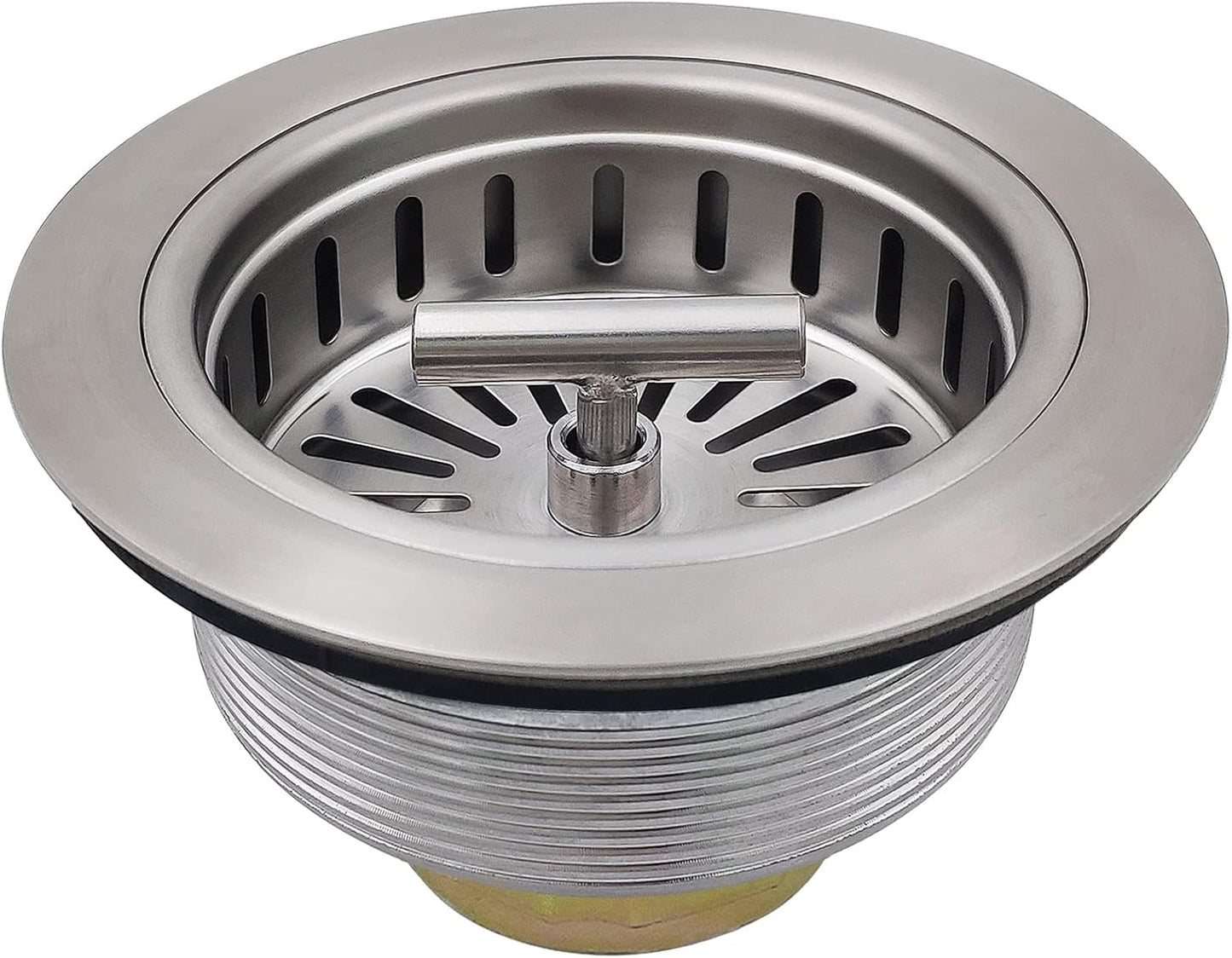 EADOT 3-1/2 Inch Brushed Nickel Sink Strainers for Kitchen Sink, Stainless Steel Kitchen Sink Drain Strainer Assembly with Strainer Basket And Drain Stopper, US Standard Kitchen Sink Drain Replacement