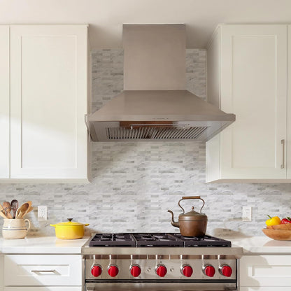 STICKGOO Peel and Stick Backsplash Tile, Stick on Backsplash for Kitchen and Bathroom, Volakas White Look PVC Mixed Metal Silver Self Adhesive Wall Tiles(Sample)