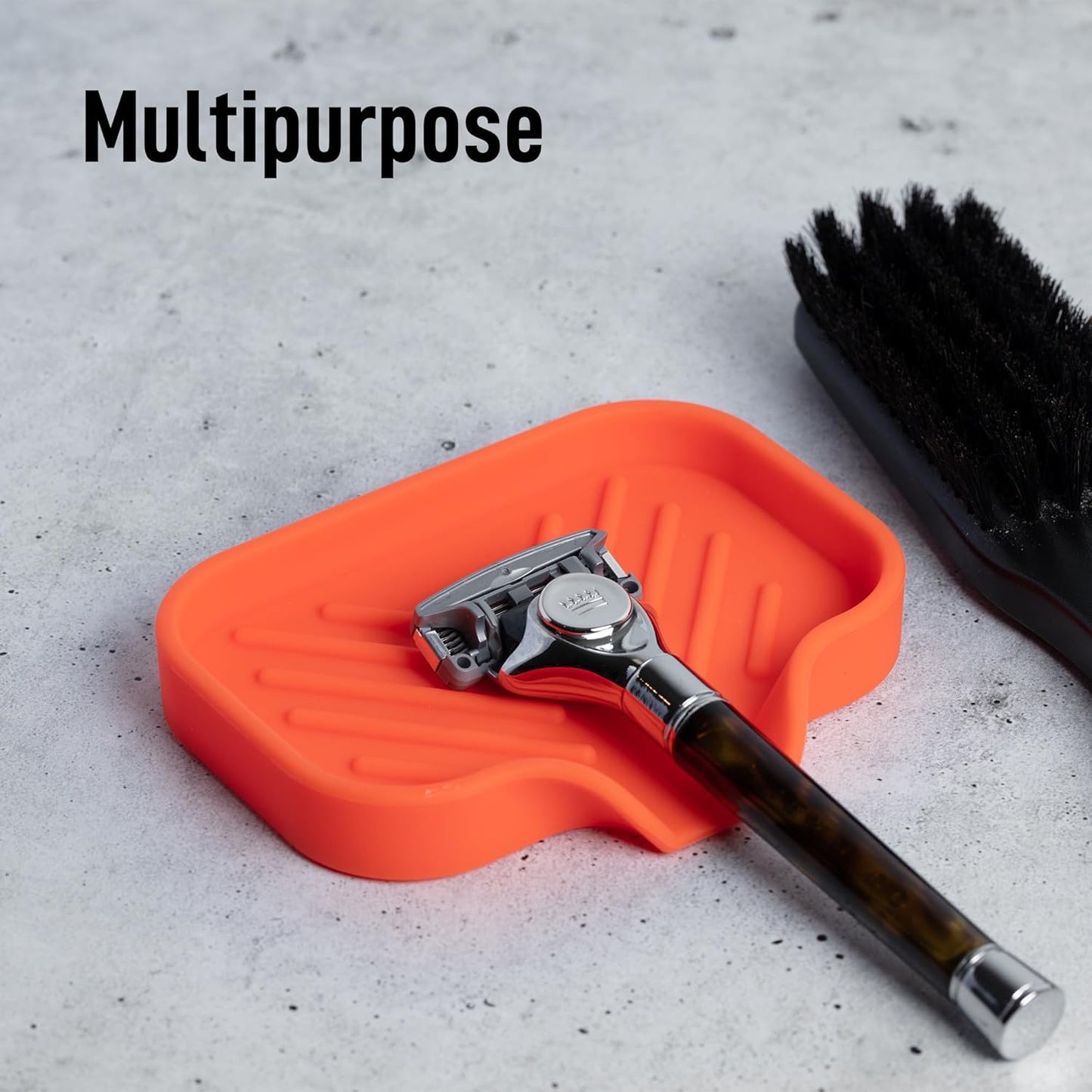 Zulay Kitchen (9x3.5in) Sponge Holder for Kitchen Sink - Flexible Heavy-Duty Multipurpose Sink Caddy - Counter Organizer for Kitchen, Bathroom, Makeup, Trinkets & More! (Grey)