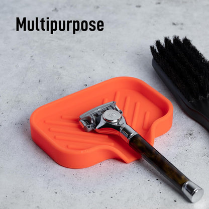 Zulay Kitchen (9x3.5in) Sponge Holder for Kitchen Sink - Flexible Heavy-Duty Multipurpose Sink Caddy - Counter Organizer for Kitchen, Bathroom, Makeup, Trinkets & More! (Grey)