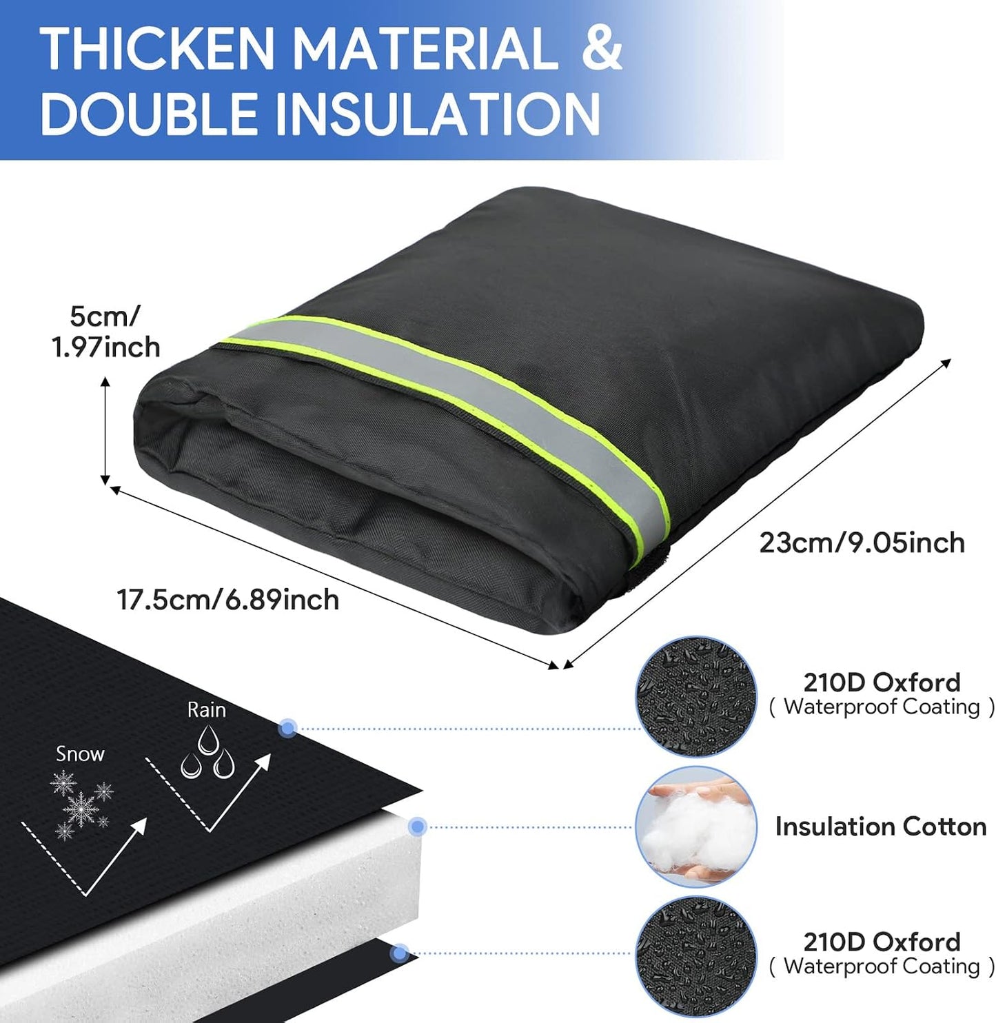 DELUX Outdoor Faucet Covers for Winter 9.05" H X 6.89" W 2 Pack, Outside Garden Faucet Socks for Freeze Protection, Reusable Waterproof Insulated Spigot Cover (Thicker)