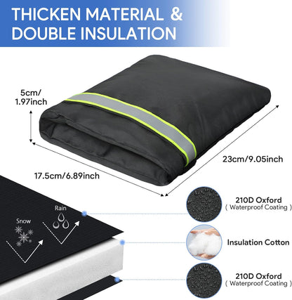 DELUX Outdoor Faucet Covers for Winter 9.05" H X 6.89" W 2 Pack, Outside Garden Faucet Socks for Freeze Protection, Reusable Waterproof Insulated Spigot Cover (Thicker)