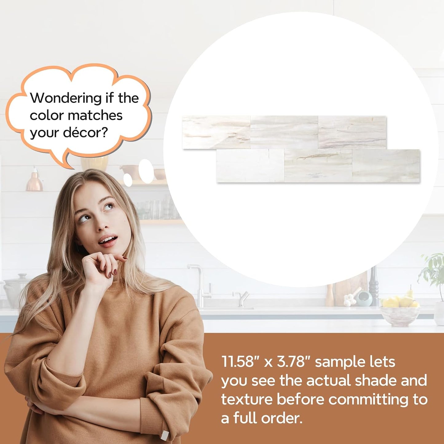 STICKGOO 10-Sheet Subway Tile Peel and Stick Backsplash, Seamless Design Polished Eurasia Beige Kitchen Backsplash Wall Tiles, Glossy Surface Waterproof Stick on Tile for Bathroom, RV, Fireplace