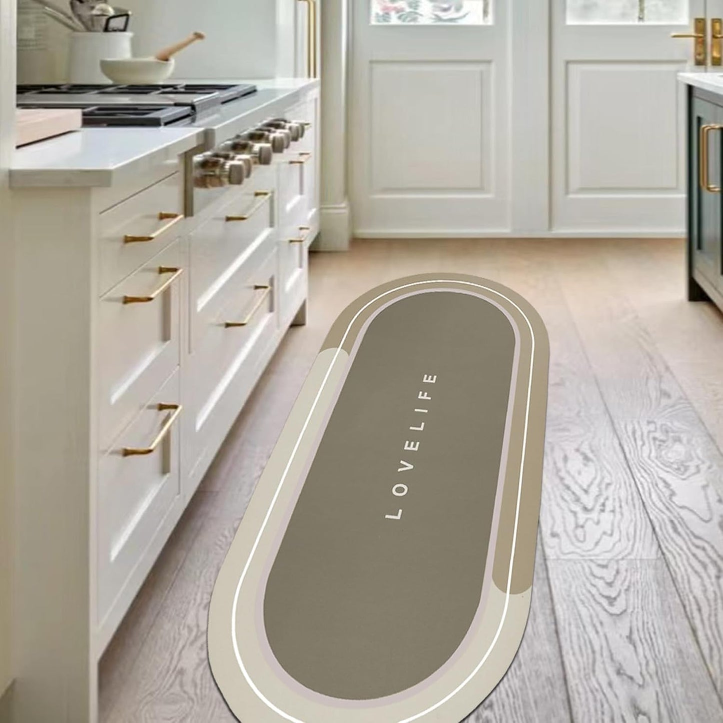 Rubber Bath mats Quick-Drying Non-Slip Bathroom mat Super Absorbent Bath mat Instant Dry Bath mat, Bathroom Rug in Front of The Kitchen Sink, Shower Room, Bathtub, Oval(Grey+16.9x26.7in)