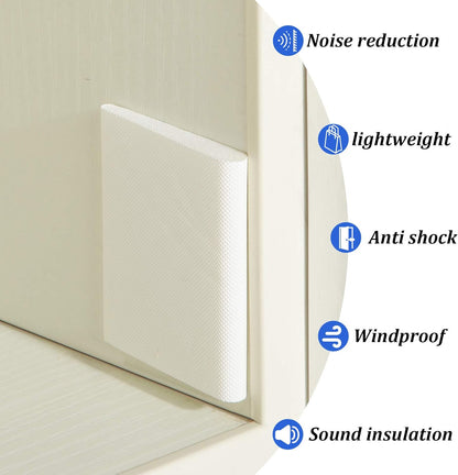 Jetec 14 Pieces Door Corner Seals Self Adhesive Exterior Door Frame Seal Weather Stripping Corner Pad Foam Draft Stopper Gap Filler Bottom for Weather Protection, Isolation of Noise(Black and White)