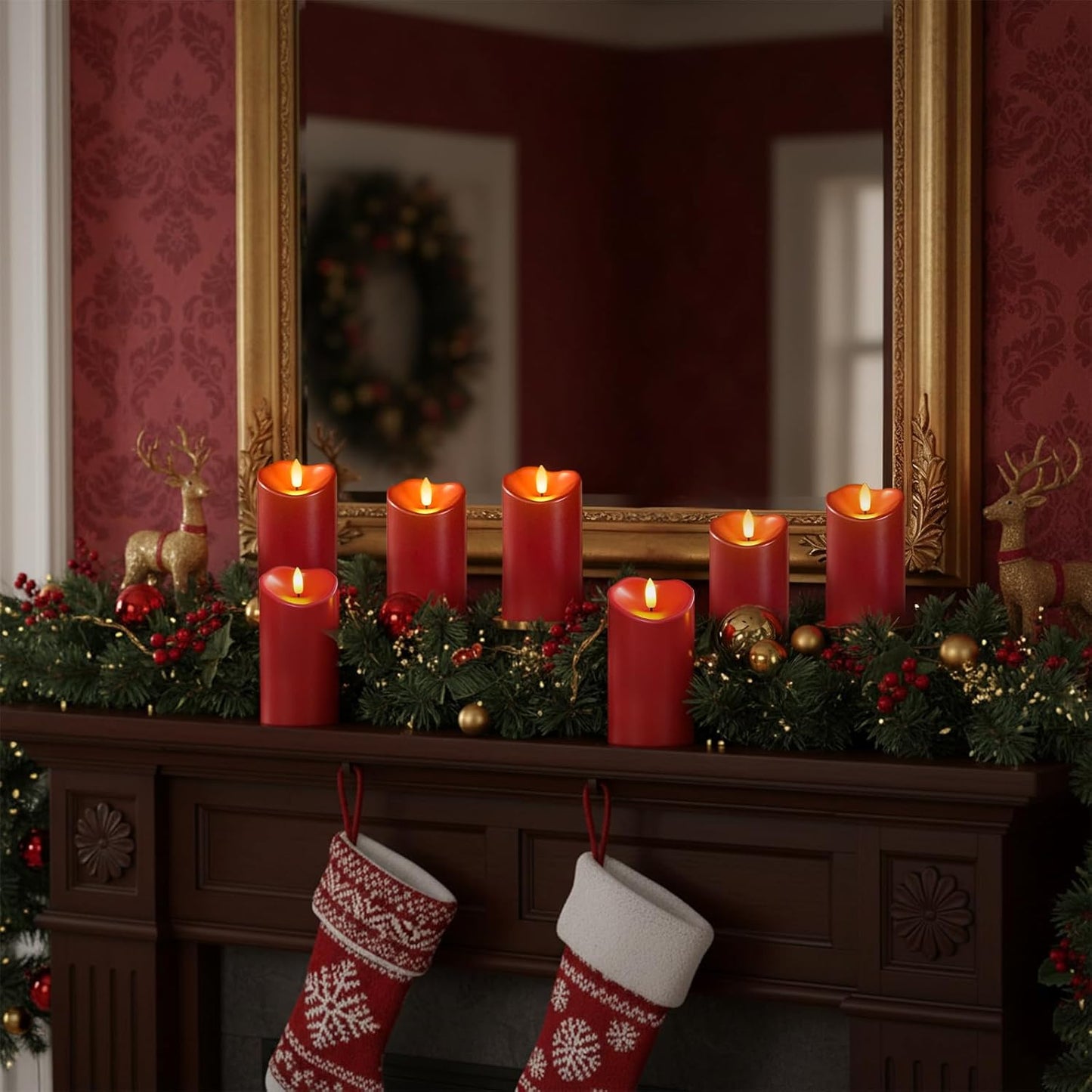 Homemory Dripping Wax Flameless Candles, Battery Operated Candles with Remote Control and Timers, LED Pillar Candles, Electric Fake Candles, 3" x 6", Set of 2
