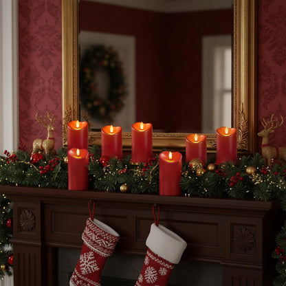 Homemory Dripping Wax Flameless Candles, Battery Operated Candles with Remote Control and Timers, LED Pillar Candles, Electric Fake Candles, 3" x 6", Set of 2