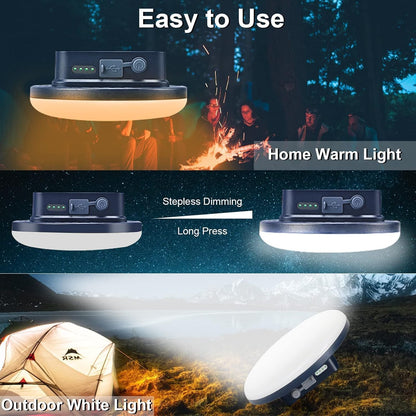 4000LM Flashlight Portable LED Camping Lantern Light 30W with Digital Display and Magnet , IPX5 Waterproof Tent Lights Light for Parents Christmas Gift