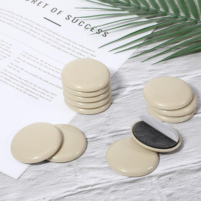 12 Pcs Furniture Sliders, Round Sliders for Furniture on Carpet, 2 Inch PE Floor Protectors for Sofa, Table & Chair Moving, Beige