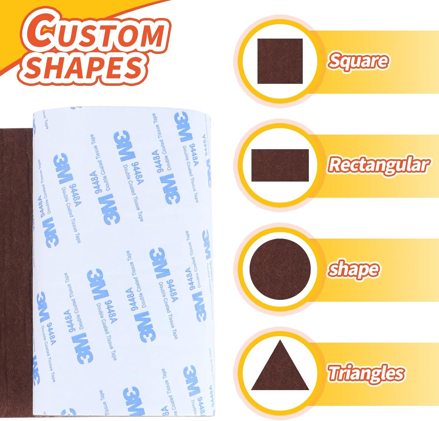 Felt Furniture Pads 120 PCS, Non Slip Self Adhesive Felt Pads Chair Leg Floor Protectors for Furniture Feet Wood Hardwood Floors, 1 inch Round, Black