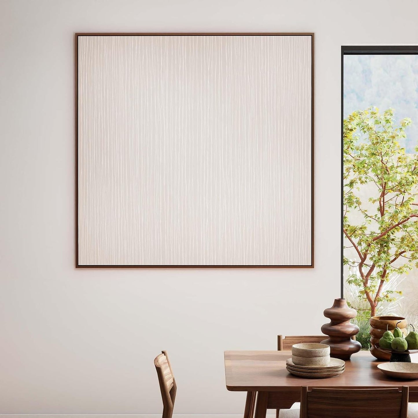 Modern Peel and Stick Wallpaper 17.3" x 78.7" Self Adhesive Wallpaper Textured Neutral Stripe Contact Paper Removable Vinyl Wall Paper for Living Room Bedroom Accent Wall Modern Minimalist Wall Decor