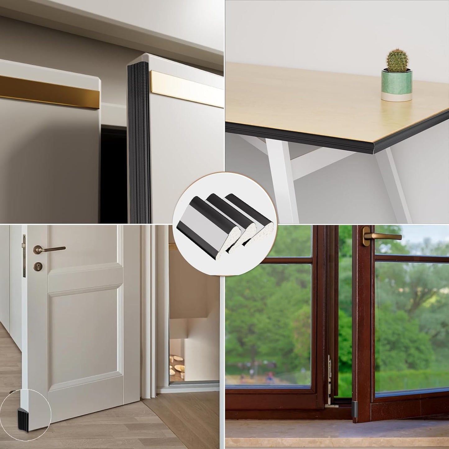 118 Inch Wedge-Shape Weather Stripping Door Seal,Windows and Doors Insulation for Winter,Self Adhesive Insulation Tape for Exterior Front Door,Noise Cancelling,Draft Seal Blocker,White
