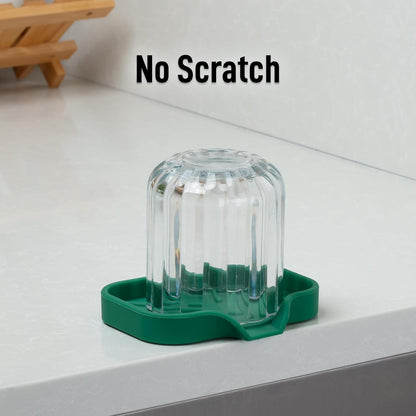 Zulay Kitchen (9x3.5in) Sponge Holder for Kitchen Sink - Flexible Heavy-Duty Multipurpose Sink Caddy - Counter Organizer for Kitchen, Bathroom, Makeup, Trinkets & More! (Grey)