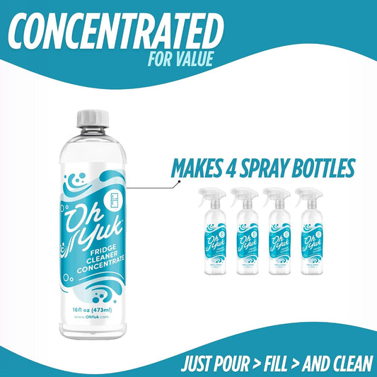 Oh Yuk Fridge Cleaner – Cleans Inside Refrigerator for Spotless, Food-Contact Safe Surfaces | Biodegradable, Vegan, Cruelty-Free | Effortlessly Lifts Sticky Messes & Dried-On Food | Spray Bottle