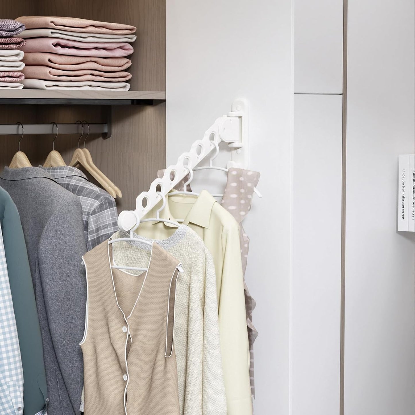 Wall Mounted Clothes Hanger Drying Folding Racks | Full 180° horizontal & vertical pivot