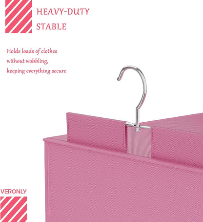 Weekly Hanging Closet Organizer for Kids, 6-Shelf Clothes Storage with Labeled Days of The Week Monday Through Friday, Weekday and Weekend, Days of The Week Clothes Organizer
