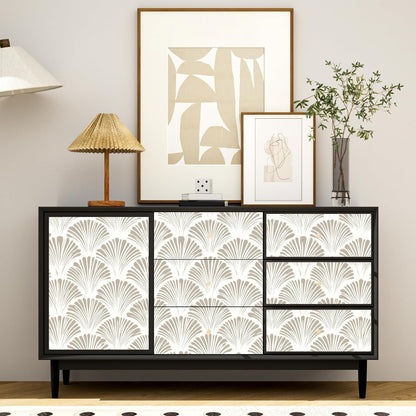 BOKEBEVE Leaves Contact Paper Floral Wallpaper Stick and Peel Boho Damask Wall Paper for Liner Drawer Cabinet Backsplash Renter Friendly Waterproof 17.5 x 118In
