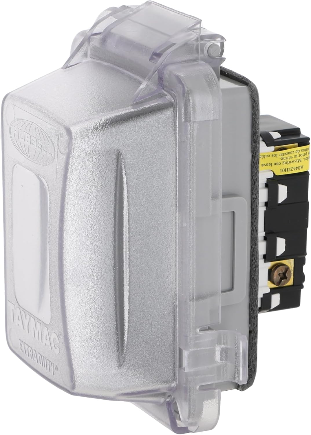 TAYMAC MKG420CS Nonmetallic Extra Duty Complete in-Use Cover 15 Amp WRTR Self Test GFCI Kit, 1-Gang, Clear/Gray