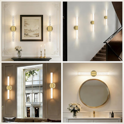 Peel and Stick on Battery Operated Wall Sconces Set of 2, Gold Wireless Magnetic Rechargeable Wall Lights with Remote & Touch Control, No Drill 3CCT Dimmable Wall Lamp for Bedroom Living Room Decor