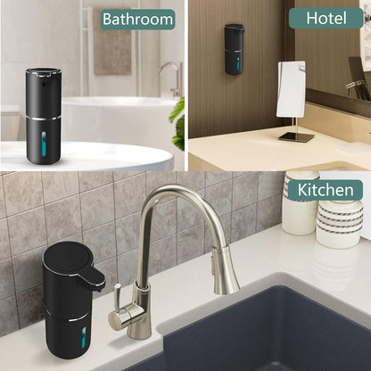 Automatic Soap Dispenser – Touchless Foaming Soap Dispenser 400ml USB Rechargeable Dispenser Electric Wall Mounted 4levels Adjustable Foam Soap Dispenser Pump for Bathroom Kitchen(Silver)