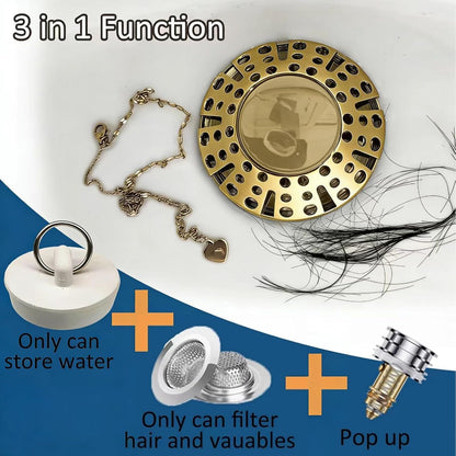 AzWzz Bathroom Sink Stopper,Sink Hair Catcher,Bathroom Sink Drain Strainer Pop Up Drain Cover Plug,Universal for 1.1 to 1.65in Sink Drain Hole