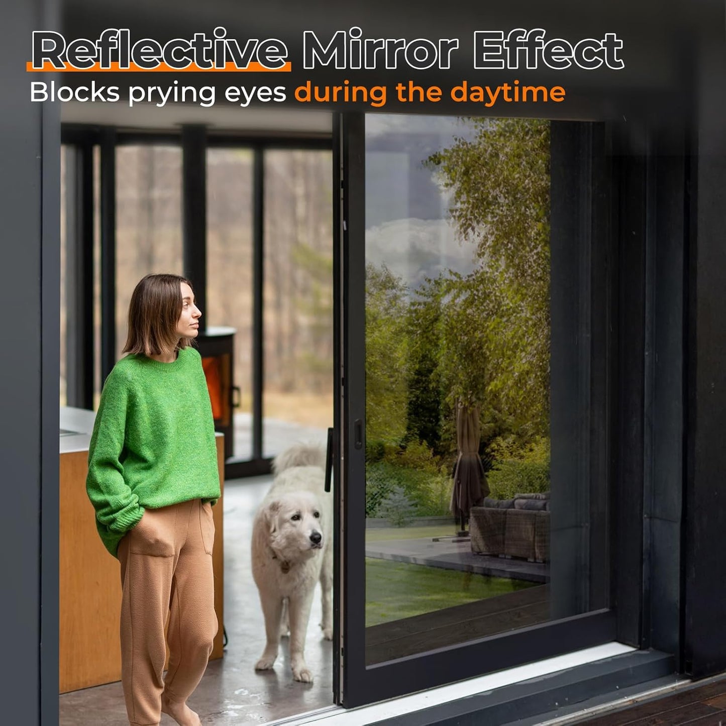 DOWELL Window Privacy Film, Frosted Glass Window Film, Static Cling Non-Adhesive Glass Clings, Sun Blocking Opaque Coverings, Reusable Door Stickers for Bathroom Home Office, Pure, 17.5" x 78.7"