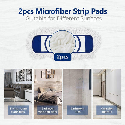 Eyliden Mop Pads (2 Pack) Wet Dry Dust Mop Pads for Hardwood Floors - Replacement Refills - Blue