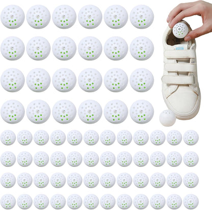 12 Bag/72Pcs Shoe Deodorizer Balls 1.57 Inch Sneaker Balls with PP Cover Multi-Purpose for Drawer, Shoe Cabinet, Closet, Toilet Deodorizer