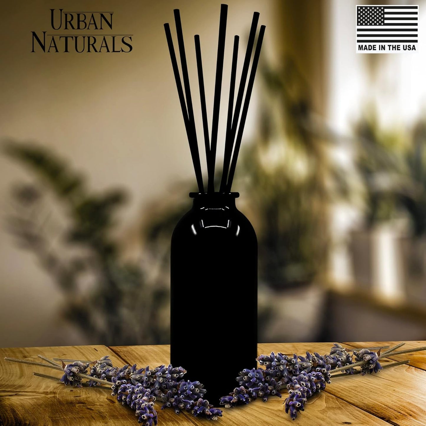 Urban Naturals Smoked Vanilla Reed Diffuser Set with Vanilla Bean, Sandalwood & Leather | Made in the USA - Colors C