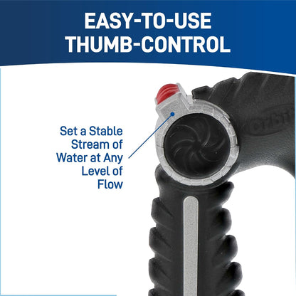 Orbit 58993 7-Pattern Watering Nozzle with Thumb Control, Black