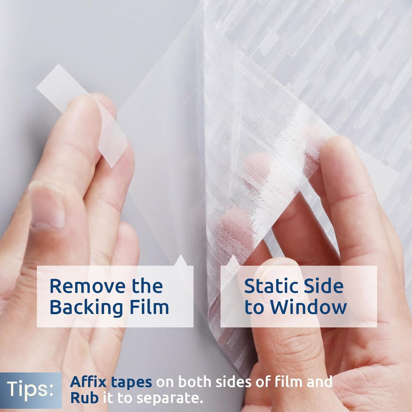 rabbitgoo Window Privacy Film Frosted Glass Film Removable Vinyl Door Coverings UV Blocking Decorative Static Cling Non-Adhesive Window Clings Sticker for Home Decor, 17.5 x 78.7 Inches