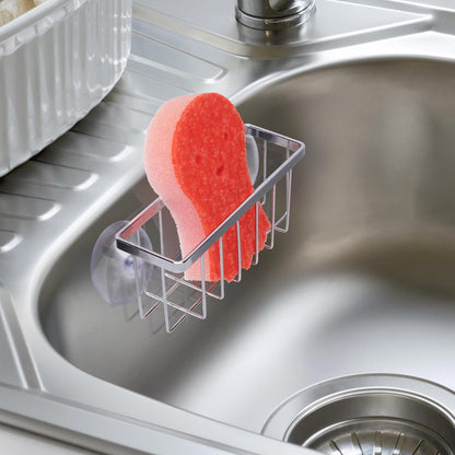 HLOOL Sponge Holder for Kitchen Sink, Kitchen Sink Sponge Holder,Sink Caddy,Dish Soap Holder （Mat Silver）