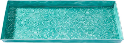 HF by LT Birch Forest Pattern Metal Boot Storage Tray, 30 x 13 inches, Antique Copper Finish