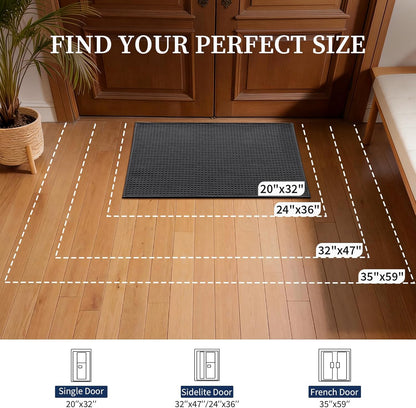 YIHOUSE Indoor Door Mat 24" x 36", Non-Slip Washable Entryway Mat, Dirt Trapper Absorbent Entrance Mat, Low Profile Floor Mat for Front/Back Door, Entryway, Khaki