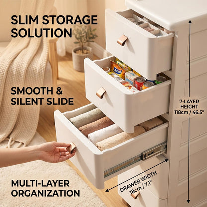 Slim Rolling Storage Cart for Narrow Gaps, 7-Tier Tall Narrow Storage Cabinet with Wheels, Space Saving Organizer for Kitchen, Bathroom, Laundry(A,30cm/11.8in 3-Tier)
