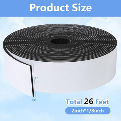 16Feet Weather Stripping Seal (1/2 Inch X 1/4 Inch) for Door Window, High Density Foam Tape, Soundproofing, Insulation Strip, Door Sealers for Door Frame- White