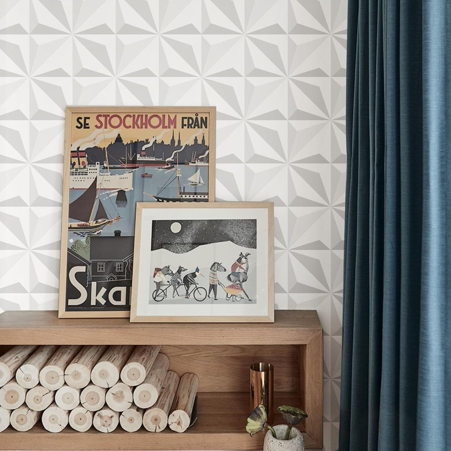 Floral Peel and Stick Wallpaper 3D Effect Interior Wall Décor Contact Paper Self Adhesive Removable Renter Friendly for Bedroom Living Cabinet Room 17.7in x 9.8ft (Not Textured Wallpaper