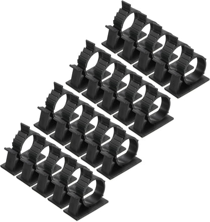 MECCANIXITY 25Pcs Cable Management Clips, 13-16mm Dia Self Adhesive Nylon Wire Holder, Adjustable Organizer Clamp for PC Desk Office, White